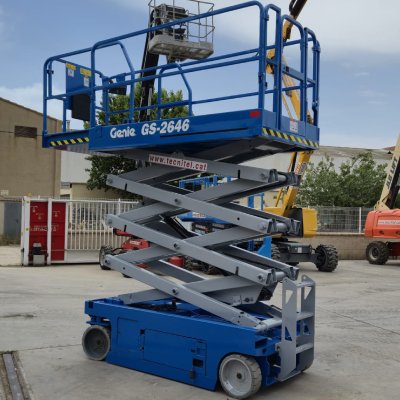 Sistema eléctrico de 24 V de la Genie GS-2646, silenciosa y libre de emisiones.